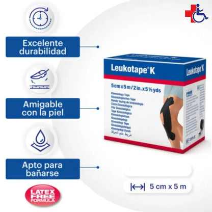 Leukotape K 5cm x 5mt Colores - Cinta Neuromuscular Elasticada