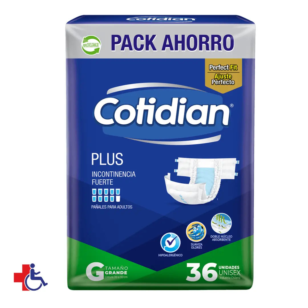 Pañal Cotidian Plus G Pack Ahorro x 36 un