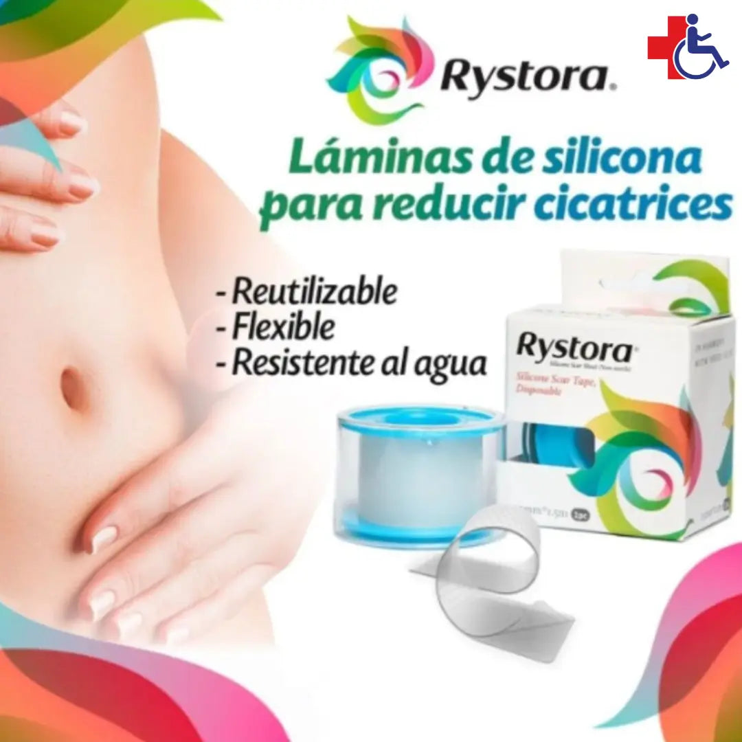 Rollo de Silicona para Cicatrices Rystora 2.5cm x 1.5mt