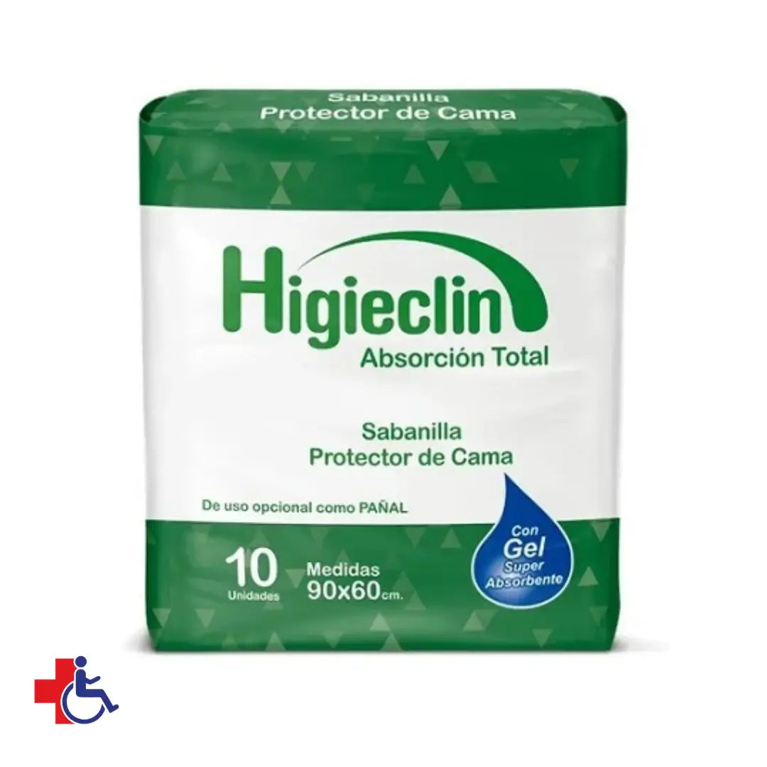 Sabanilla Higieclin Con Gel 90x60 cm x 10 un