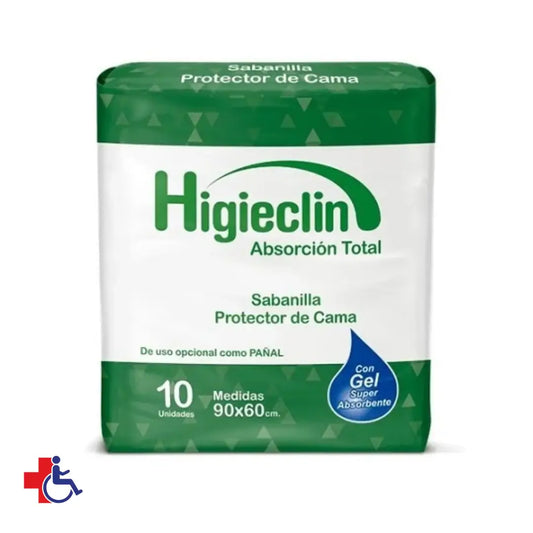 Sabanilla Higieclin Con Gel 90x60 cm x 10 un