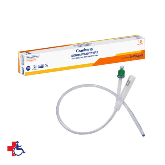 Sonda Foley 2 vias 100% Silicona N° 18 FR Cranberry/Penine Caja x 10 un