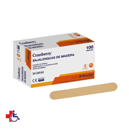Bajalengua No Esteril Cranberry Caja x 100 un